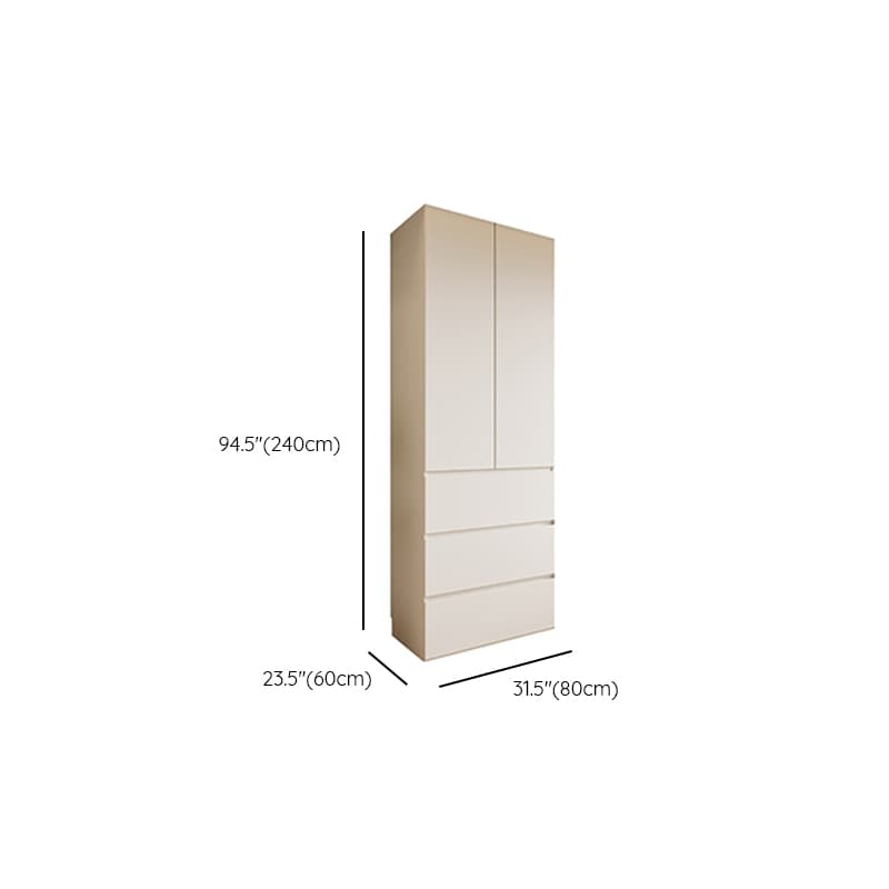 White Modish Wooden Independent Wardrobe Armoire with Soft Close Drawer, Soft Close Door, and Interior Shelves thumbnail 18