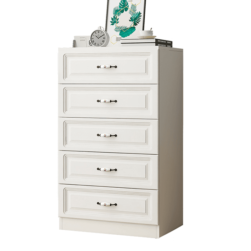 Sleeping Room Use Trendy White Wood Wardrobe Chest with Shelves