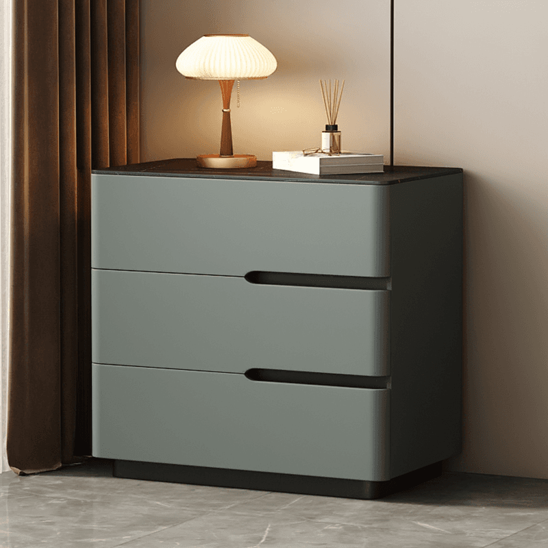 Organic Modern Nightstand With Drawer Organization Featuring Stone Countertop thumbnail 1