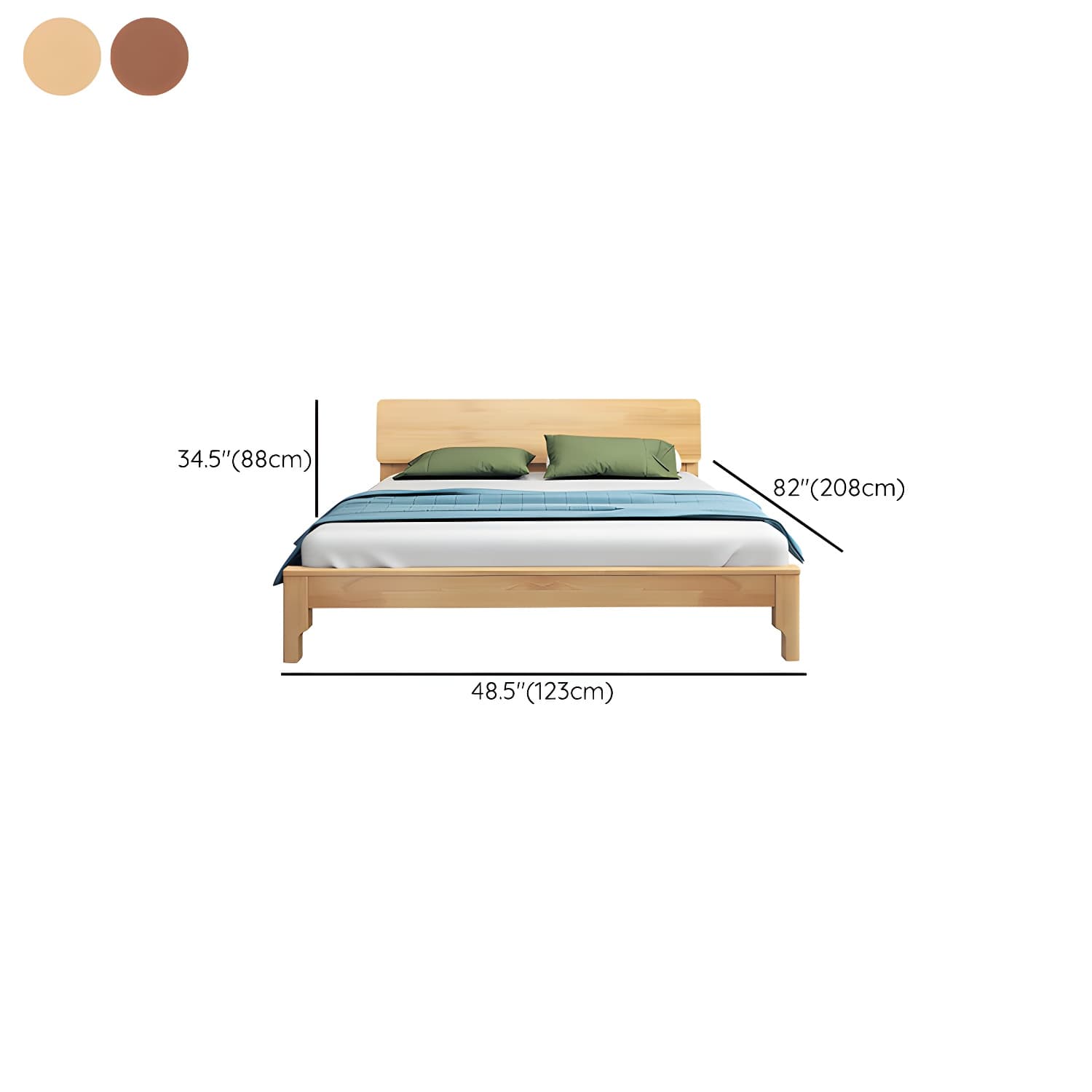 Scandinavian Solid Wood Bed with Rectangle Headboard and 4 Legs thumbnail 16