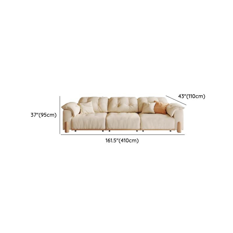 Modish Solid Color Scratch-durable Standard Sofa/Single Sofa in Off-White, Seats 4/2-seater/3 with 2 Pillows thumbnail 17