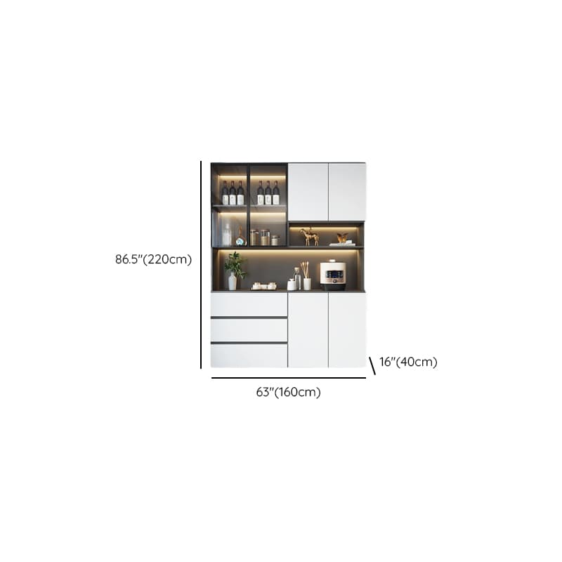 Standard/Wide Chalk 3 Drawers Closet 2 Shelves/1 Shelf Glass Doors Functional Storage Cabinet Sideboard thumbnail 15