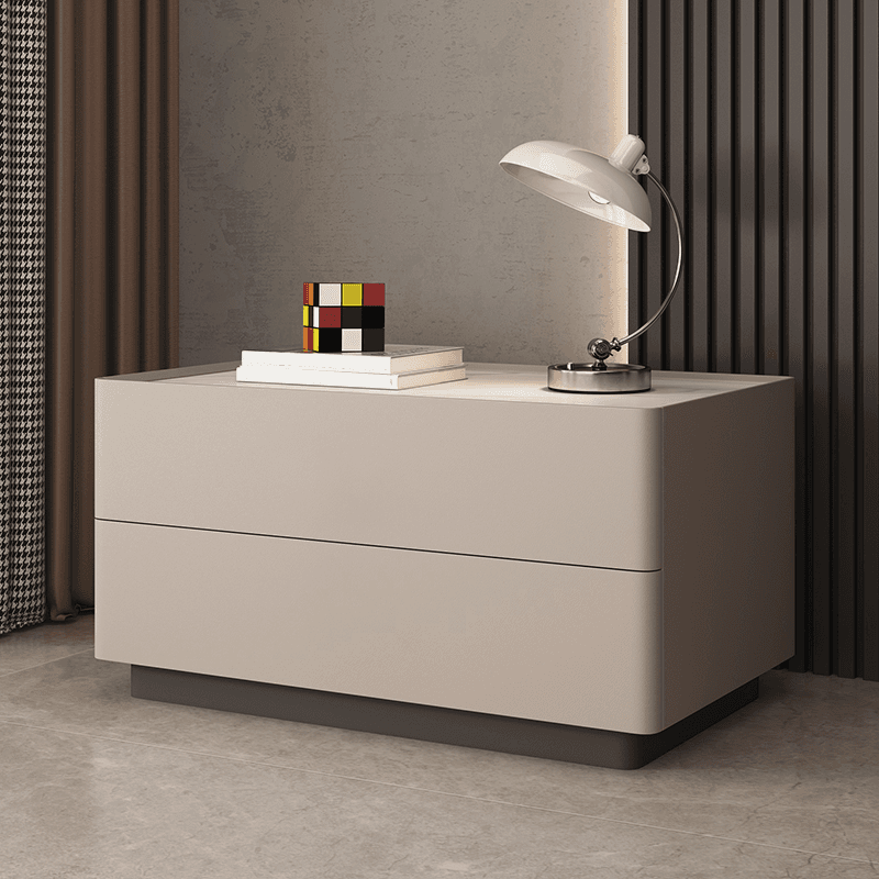 Casual Sintered Stone Countertop Drawer Storage Nightstand with 2 Drawers thumbnail 2