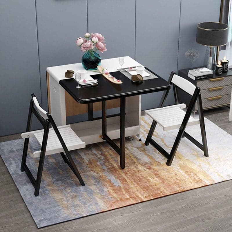 Trendy Collapsible Solid Wood Dining Set Non-adjustable Standard Height thumbnail 1
