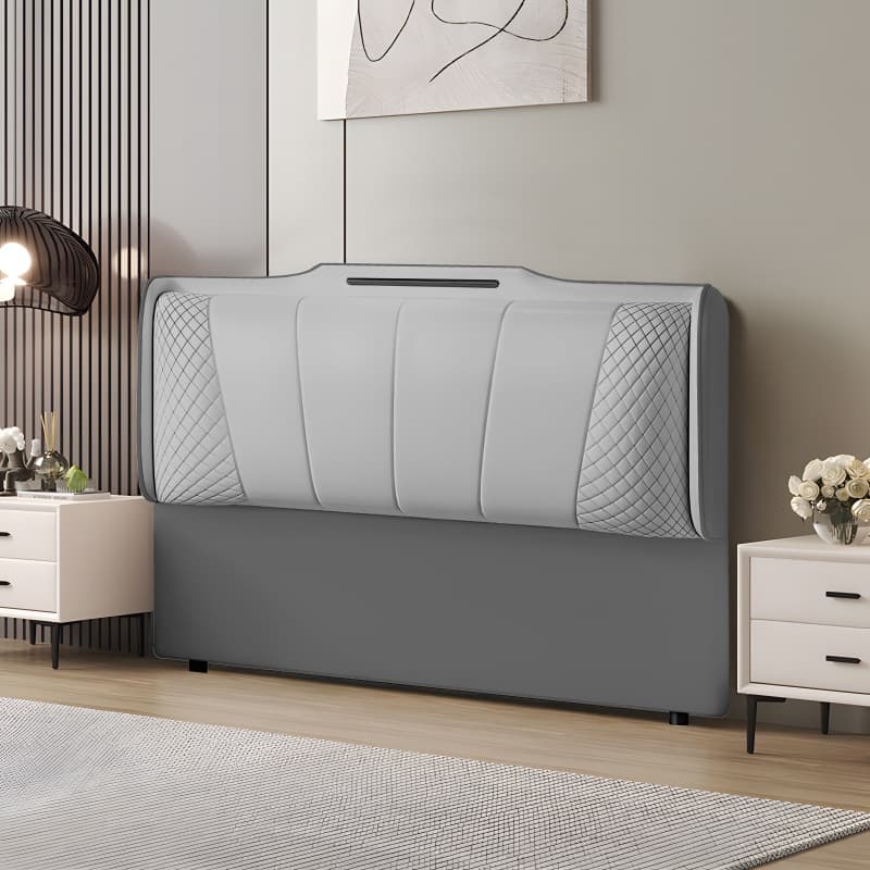 Simplistic Style Queen Wingback Headboard with Camelback Shape in Pine Wood, No Distressing, Featuring Sponge Upholstery and Standard Height thumbnail 5