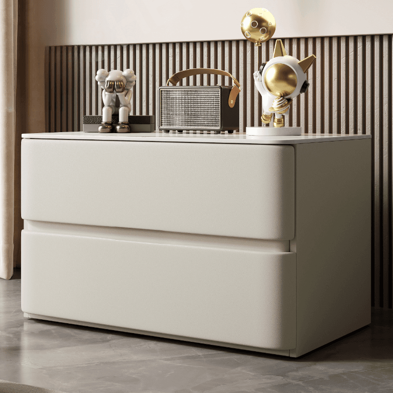 Postmodern Bedside Cabinet Nightstand with 2 Drawers thumbnail 1
