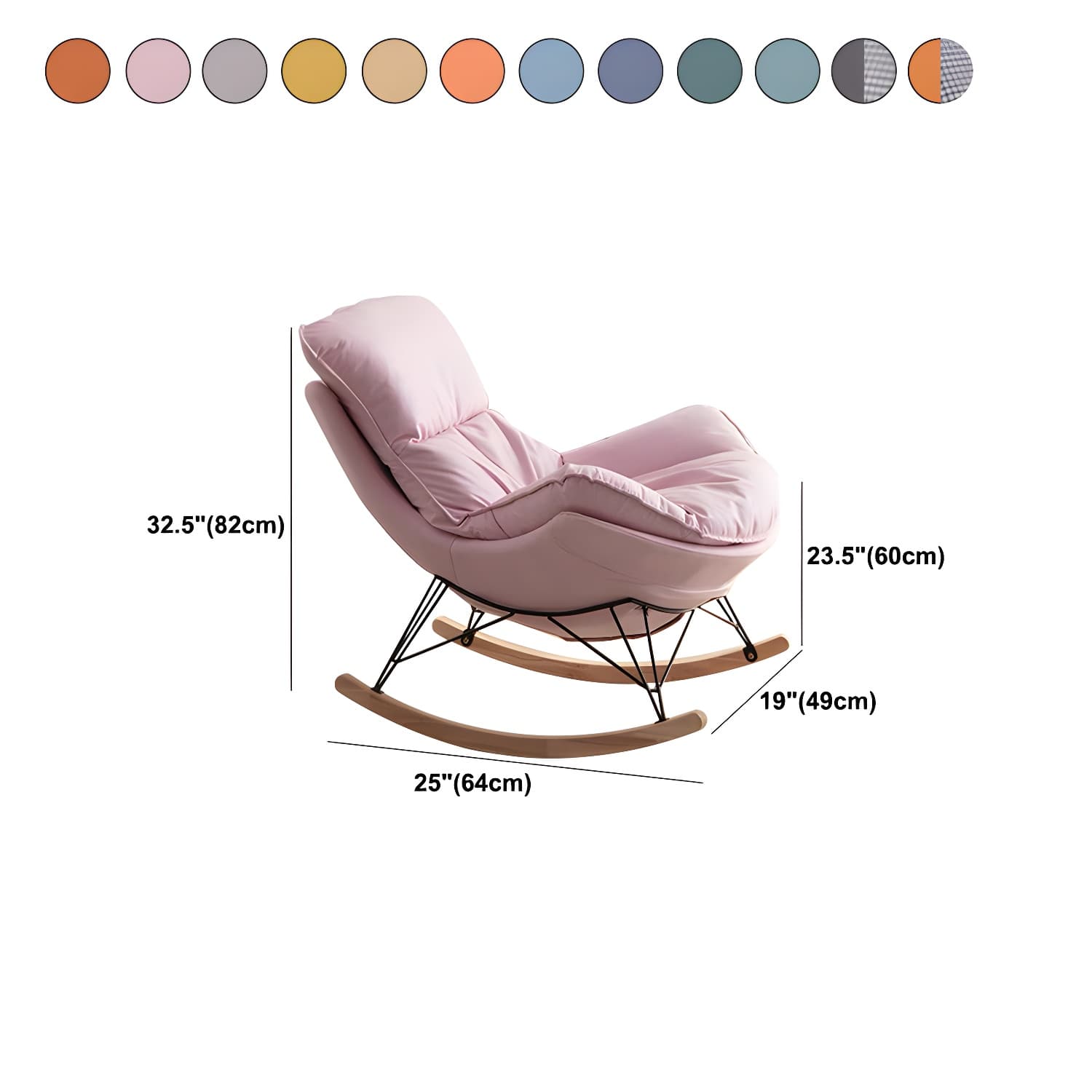Contemporary Simple Style Rocking Chair Single Indoor Sofa Rocking Chair for Break thumbnail 16