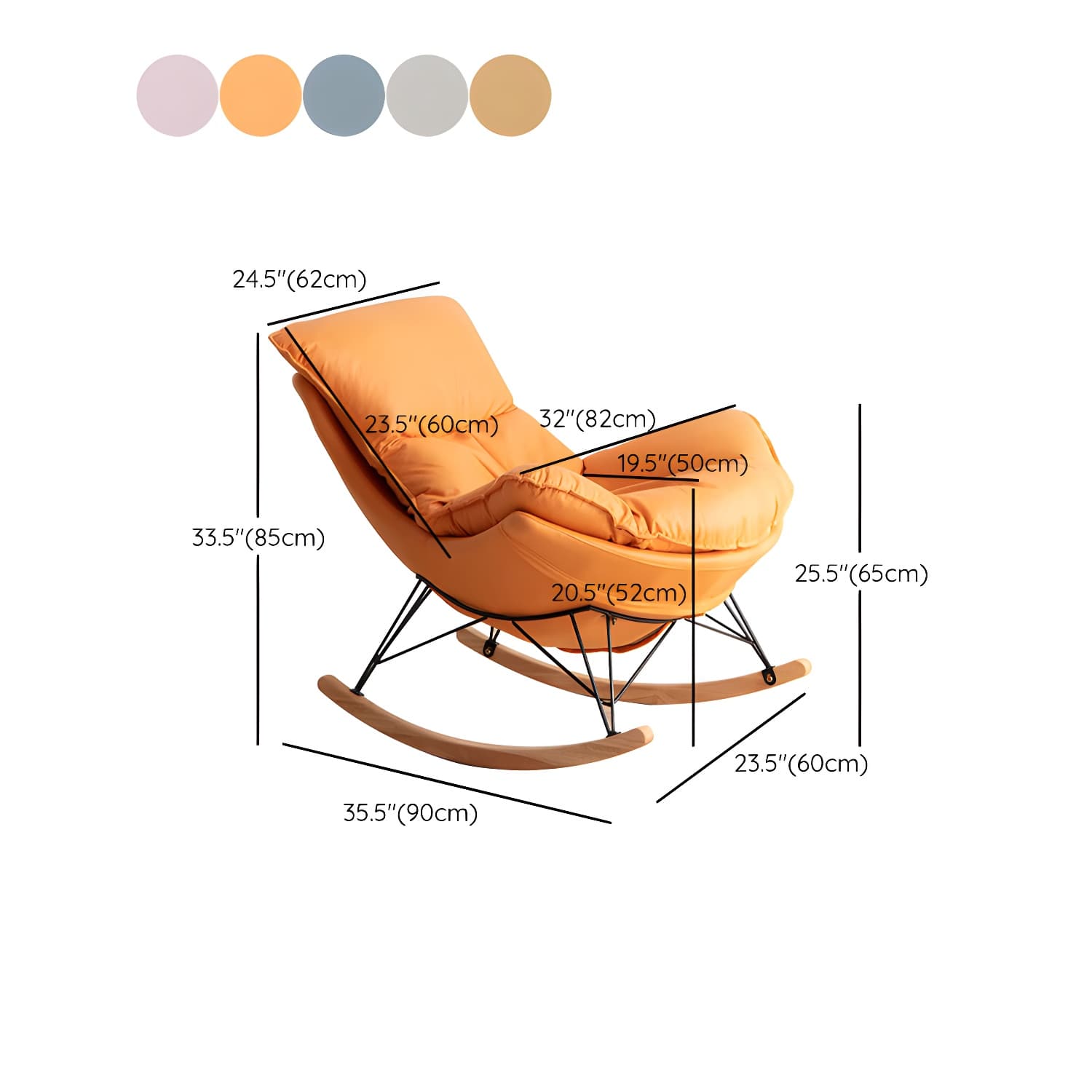 Contemporary Style Nursery Sofa Rocking Chair Indoor Rocking Chair with Ottoman thumbnail 16