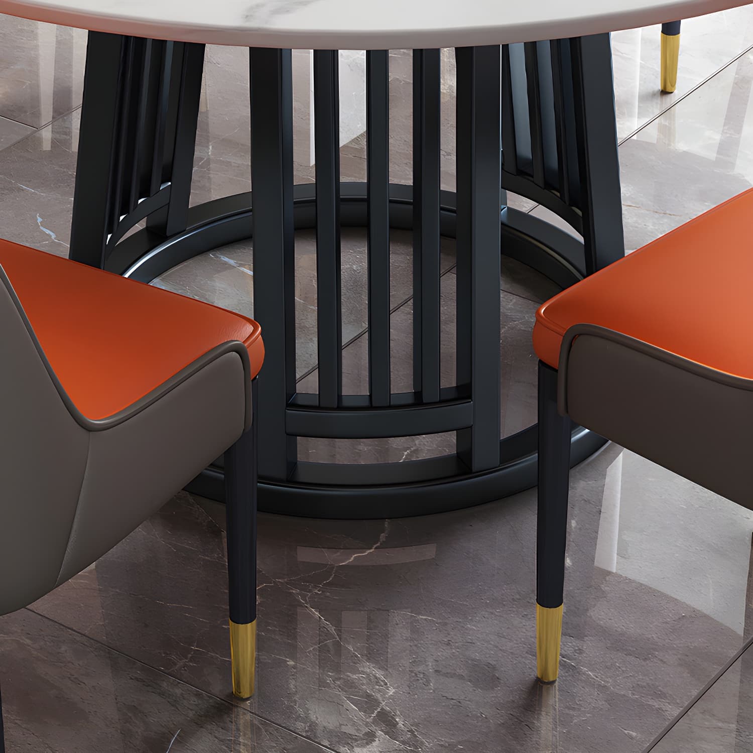 Modern 1/2/7 Pieces Dining Set Round Sintered Stone Dining Table for Dining Room thumbnail 9