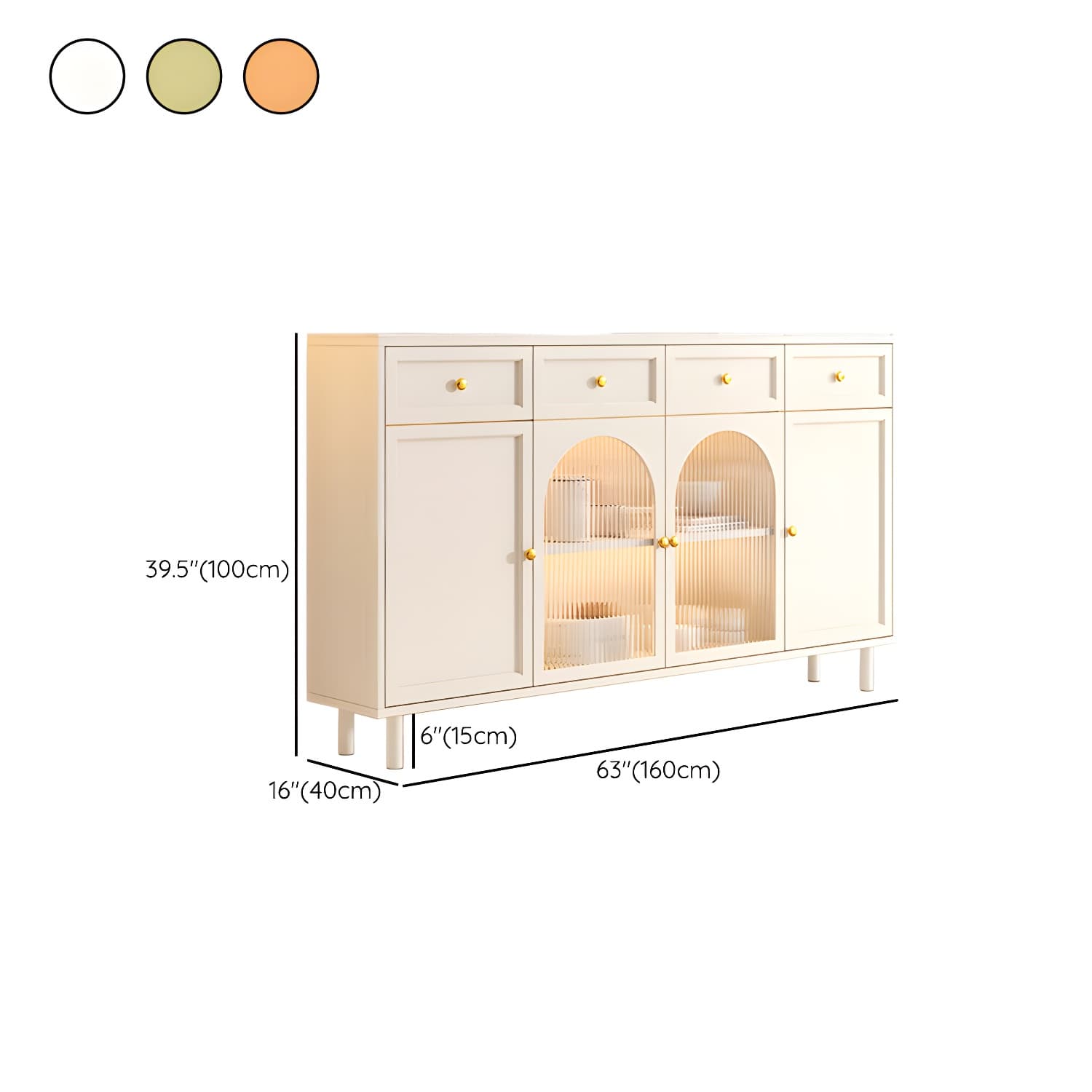 Wooden Buffet Server with Stone Countertop, Glass Doors, and Drawers thumbnail 22
