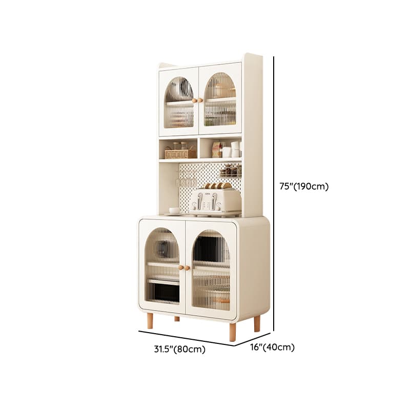 Scandinavian Wood Sideboard Cabinet with Adjustable Shelves and Glass Doors - 40cm Width thumbnail 14