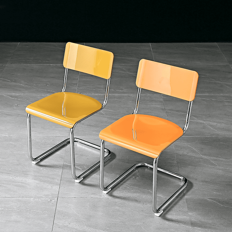 Modern Simple Style Ventilated Back Armless Chair with Metallic Alloy Legs thumbnail 10