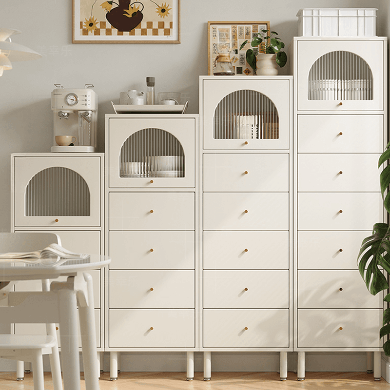 Chalk French Provincial Raw Wood Combo Dresser for Parlor with 5/6/4 Drawers and Hutch in Vertical Orientation thumbnail 3
