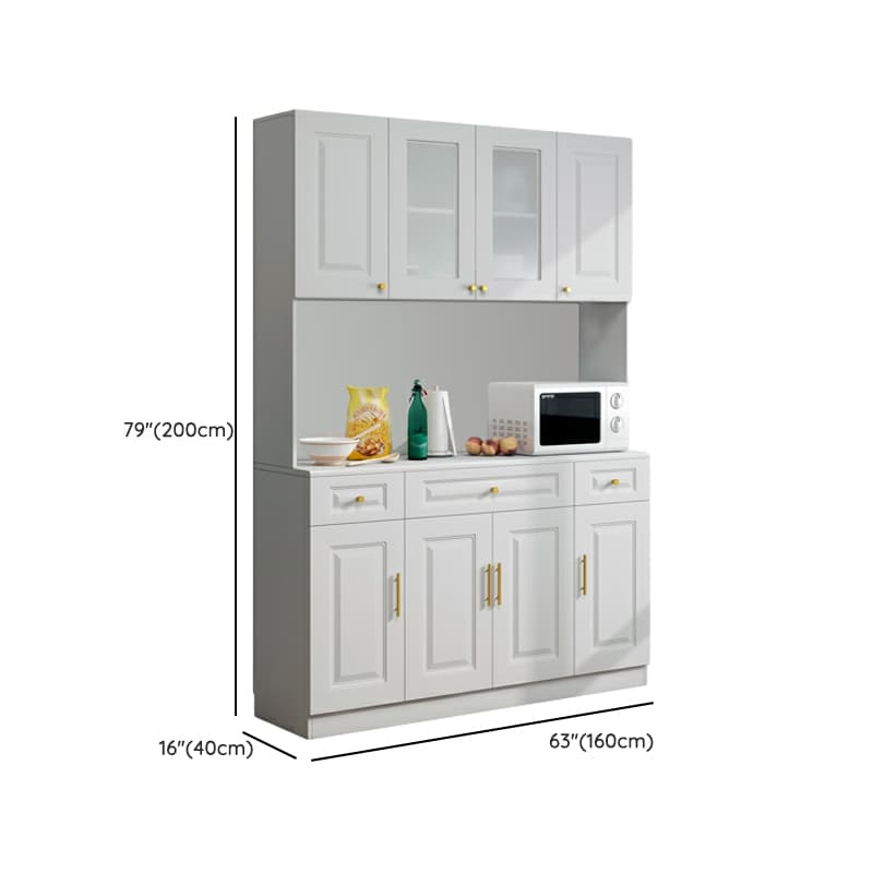 White Modern Wood Sideboard with Drawer and Cabinet with Adjustable Shelves thumbnail 16