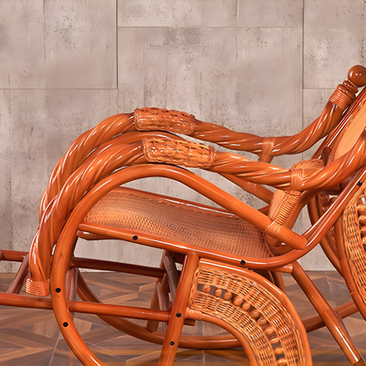 Mid Century Modern Recliner Chair Rattan/Wicker Recliner Chair for Living Room thumbnail 15