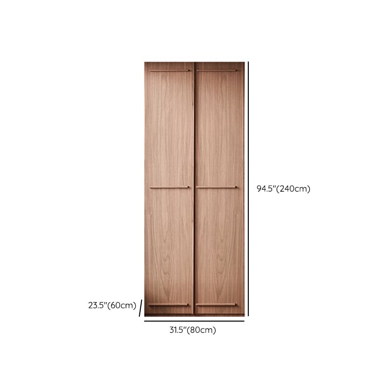 Simplistic Wood Color Timber Wardrobe Closet with Soft Close Door, Interior Shelves, and Hanging Rod thumbnail 22