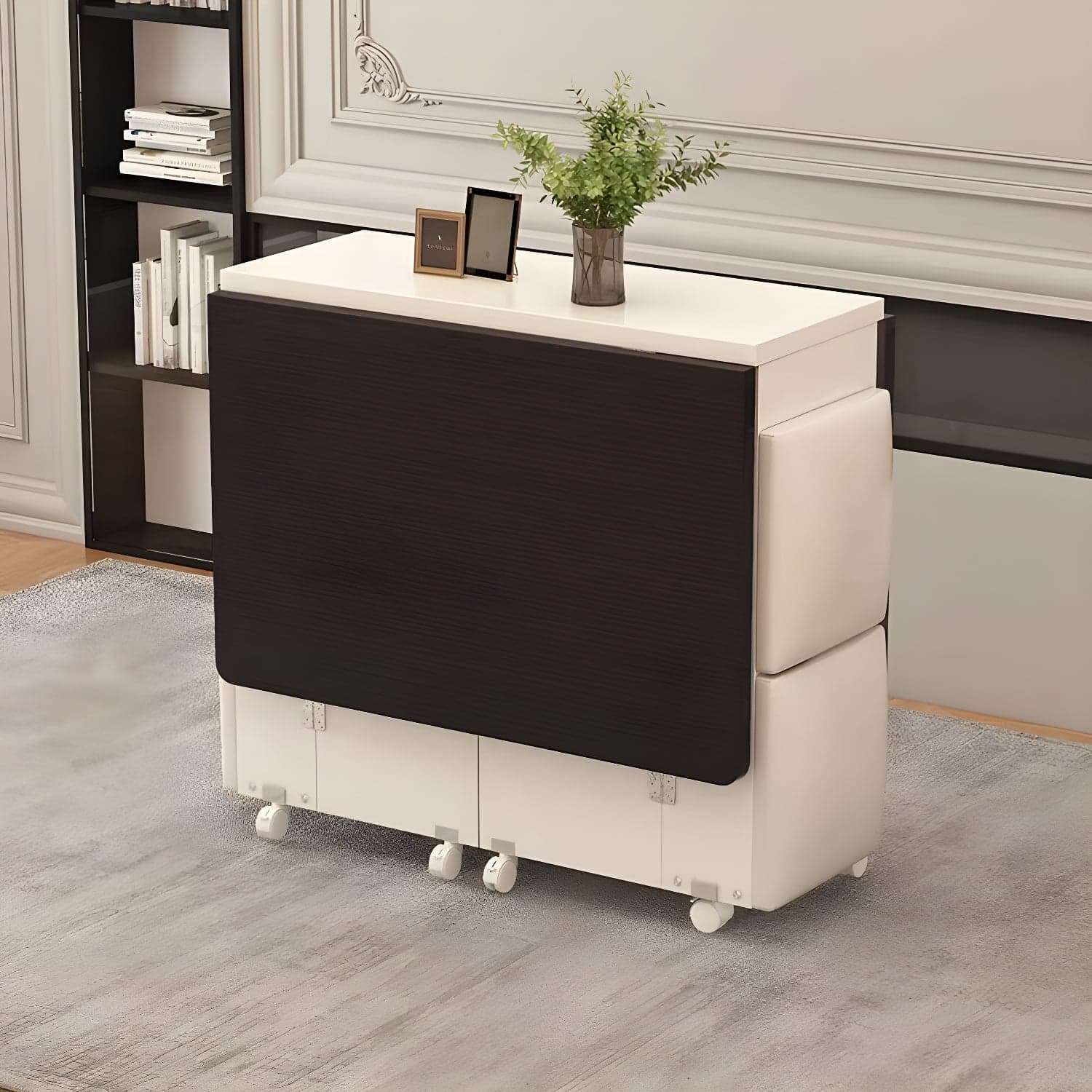 Collapsible Pedestal Manufactured Wood Kitchen & Dining Table 30in by 30in Modern Style thumbnail 1