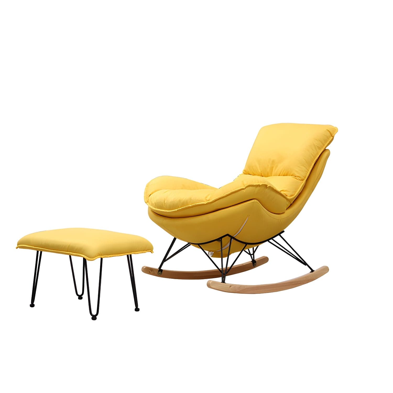 Modern Style Rocking Chair Indoor Mother Feeding Sofa Rocking Chair with Ottoman thumbnail 5