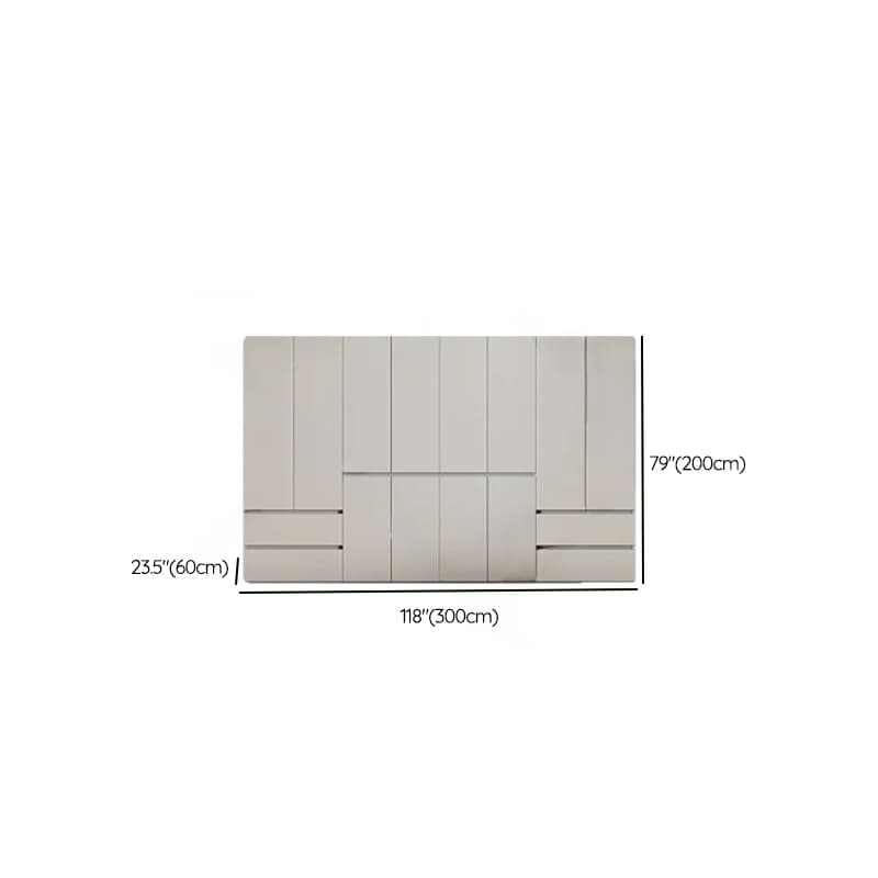 Cream Trendy Reclaimed Wood Wardrobe Armoire with Soft Close Drawer, Soft Close Door, Interior Shelves, and Clothing Rod thumbnail 68