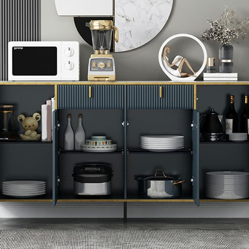 Free Standing Stone Wet-resistant Utility Storage Cabinet with 12 Interior Shelves & 3 Cabinets Living Room thumbnail 14