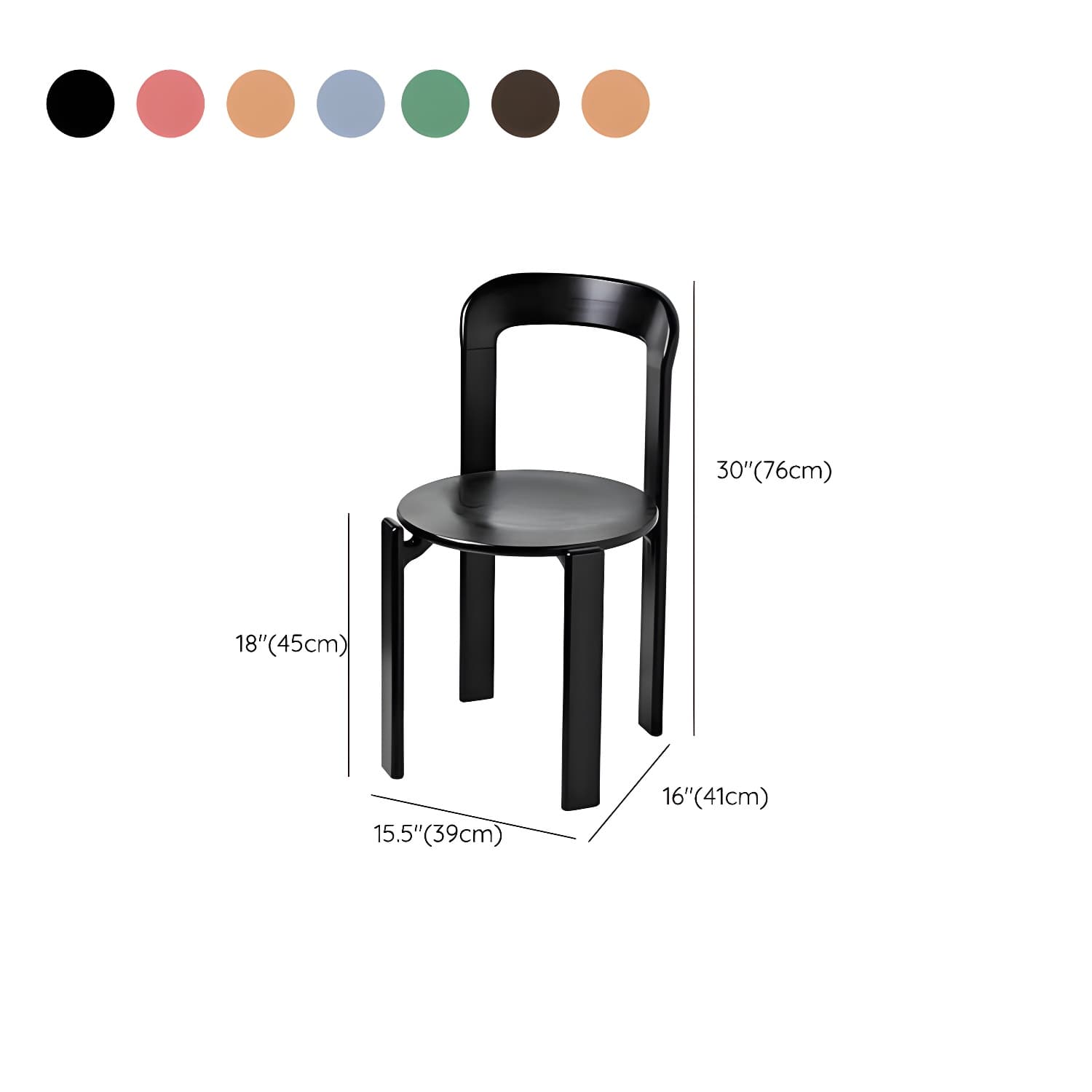Scandinavian Natural Wood Armless Kitchen Chair 15.3inch Wide Non-Swivel 1 Piece thumbnail 44