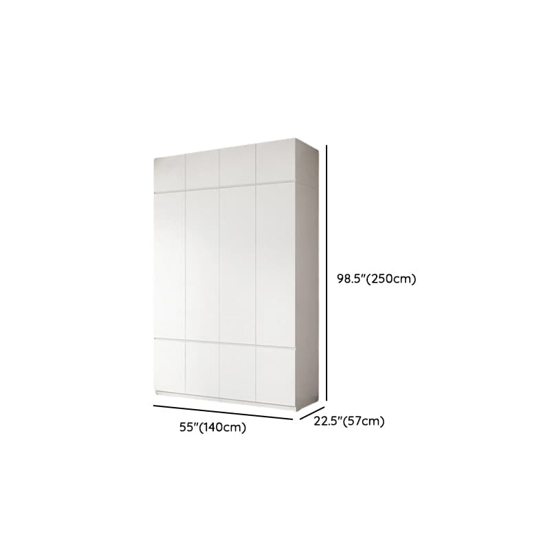 White Contemporary Alloy Cabinet Armoire with 3/6/9 Drawers, Flexible Shelf, and Hanging Rod thumbnail 12