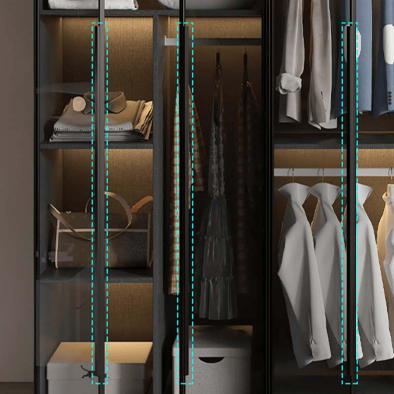 Ink Casual Lumber Wardrobe with Soft Close Door, Interior Shelves, and Hanging Rod thumbnail 10