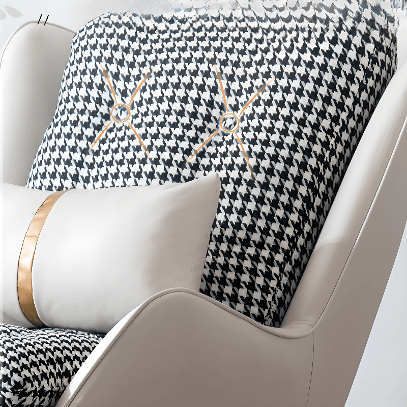 Contemporary Resistant To Dirt Upholstered Rocking Seat with Natural Wood & Metal Base and Recessed Arm thumbnail 13