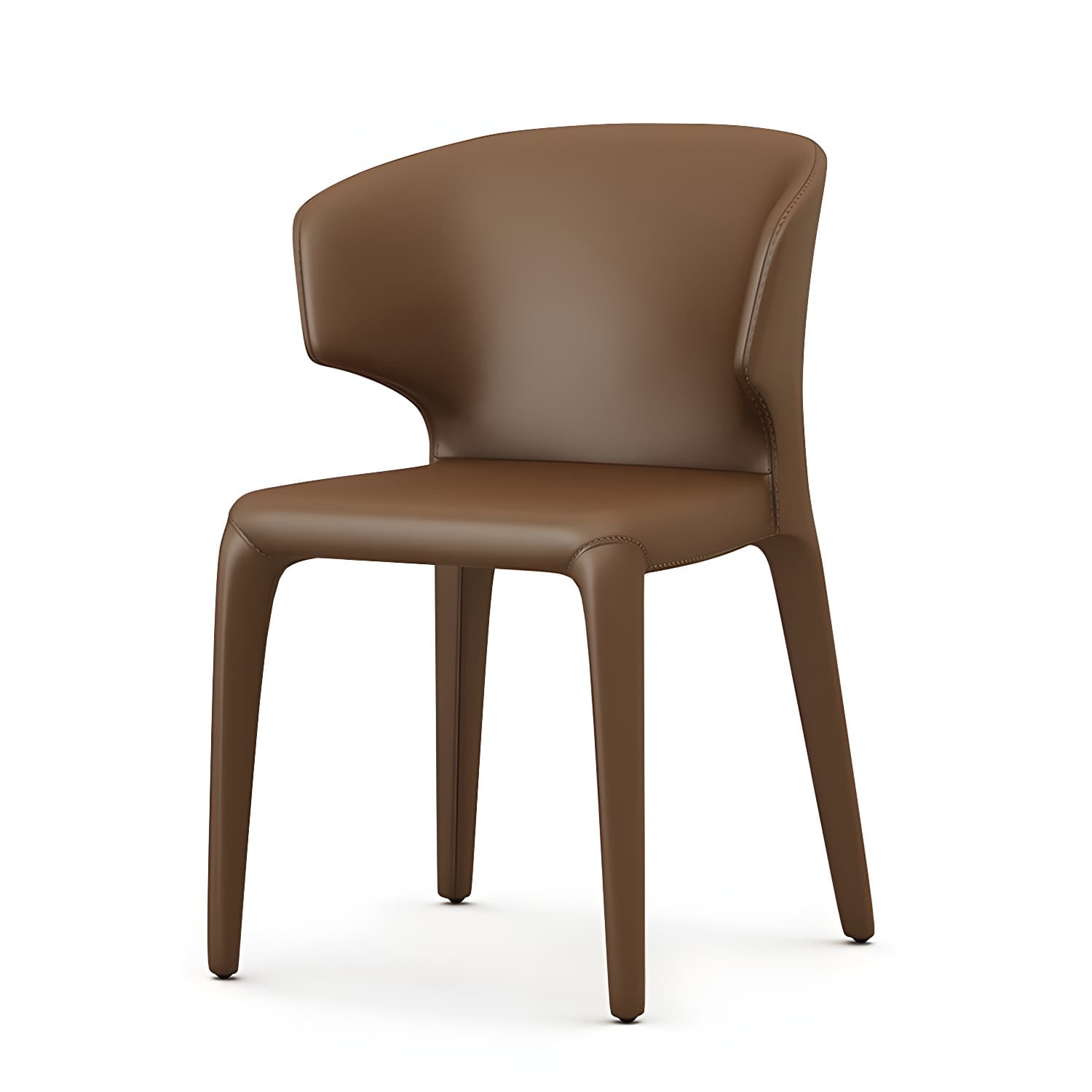 Designer Style Leather Arm Chair Wingback Matte Finish Single Dining Chair thumbnail 2