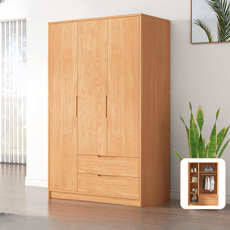 Wood Color Nordic Unfixed Wardrobe Closet thumbnail 3