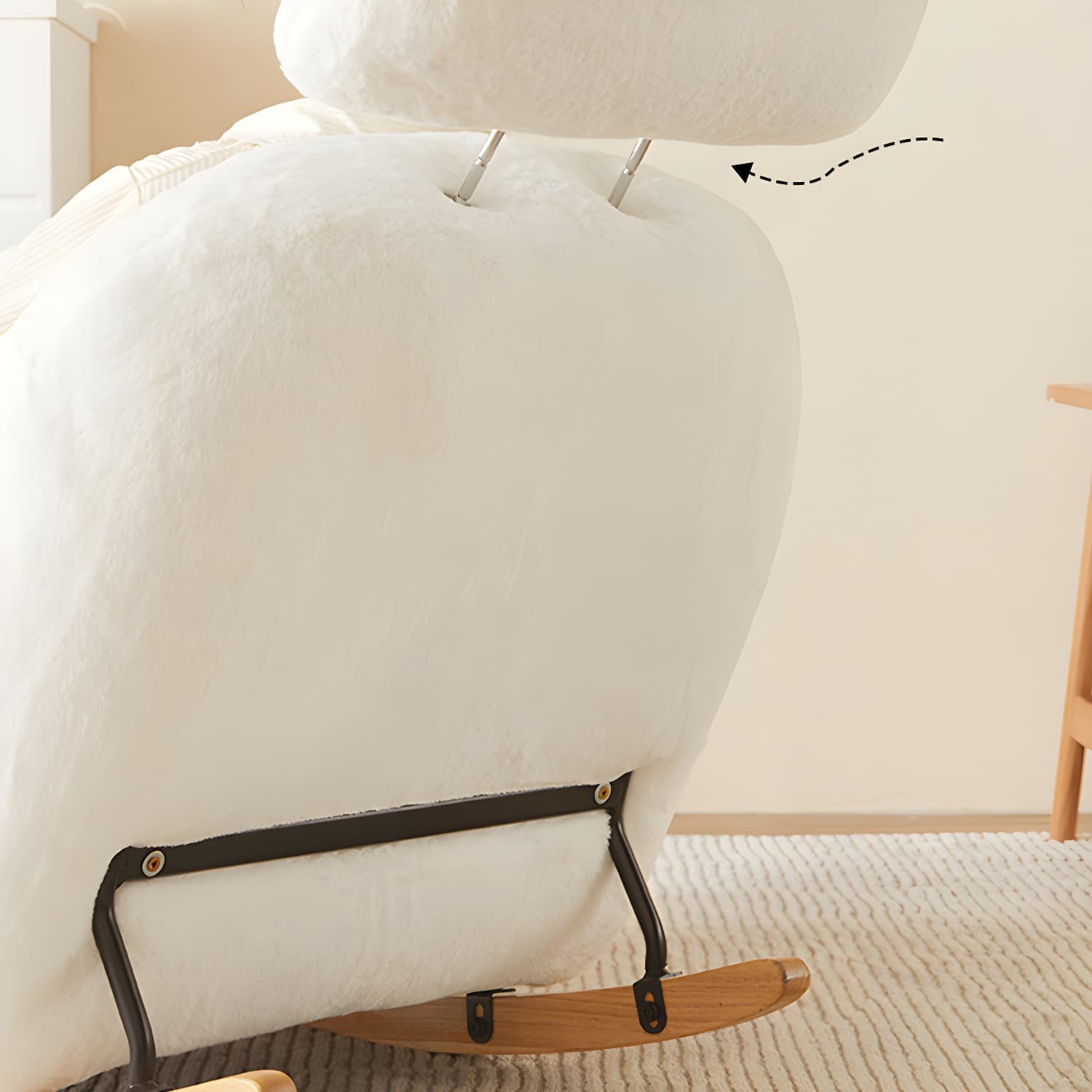 Velvet Upholstered Rocking Chair Modern Style Rocking Accent Chair - image 10