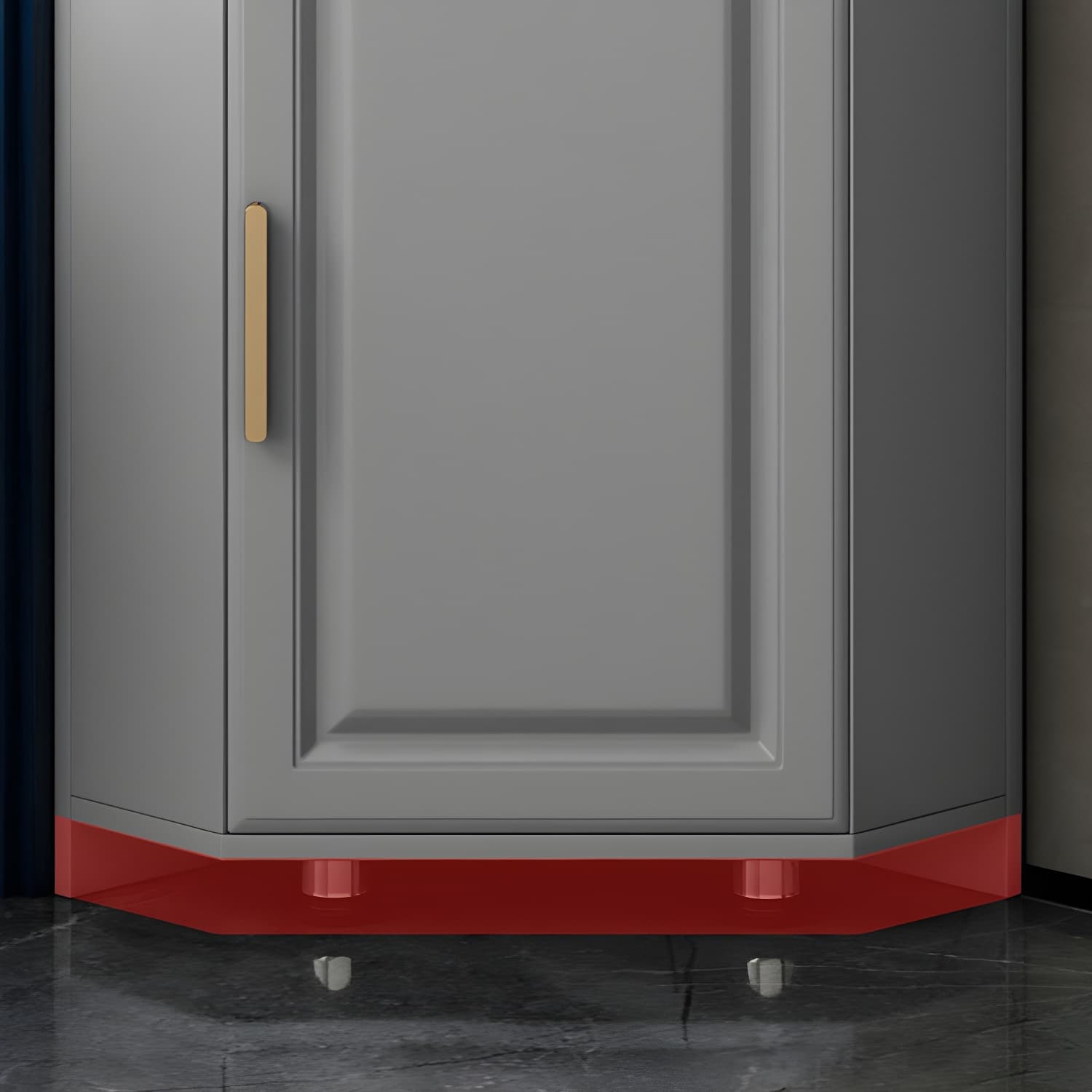 Modern White Corner Accent Cabinet with Glass Doors and Adjustable Interior Shelves thumbnail 7