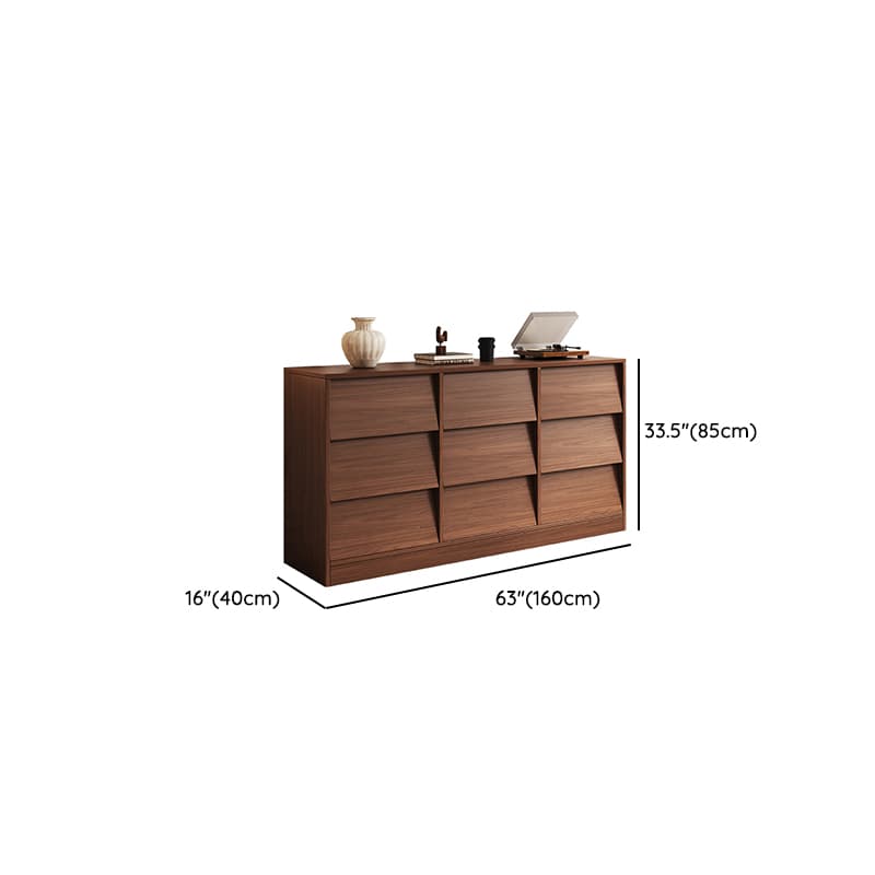 Cocoa Casual Natural Wood Console Dresser/Bachelor Chest with 9/6/3 Drawers in Horizontal/Vertical Orientation thumbnail 19