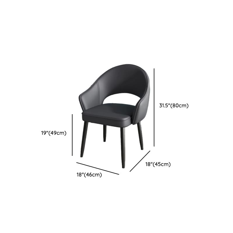 Modish Arm Chair with Ventilated Back, Padded Upholstery, Arms, and Steel Legs thumbnail 23