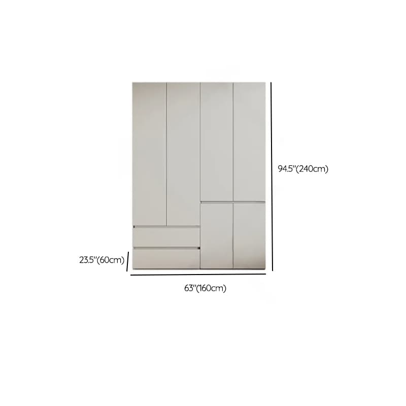 Cream Trendy Reclaimed Wood Wardrobe Armoire with Soft Close Drawer, Soft Close Door, Interior Shelves, and Clothing Rod thumbnail 52