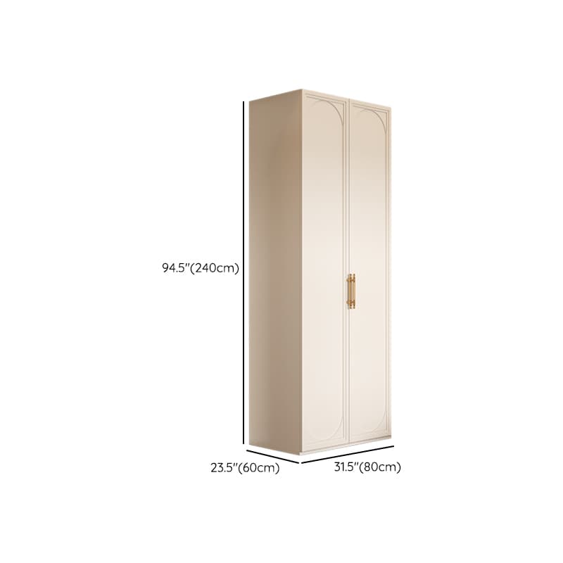 White Minimalist Laminate Wardrobe Closet with Compartments, Soft Close Door, Interior Shelves, and Clothing Rod thumbnail 18
