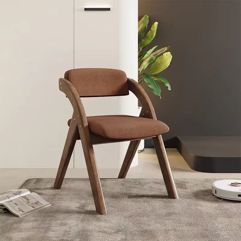 Casual Collapsible Side Chair with Midnight Black/Walnut/Wood Grain Rubberwood Legs and Upholstered Uncovered Back thumbnail 7
