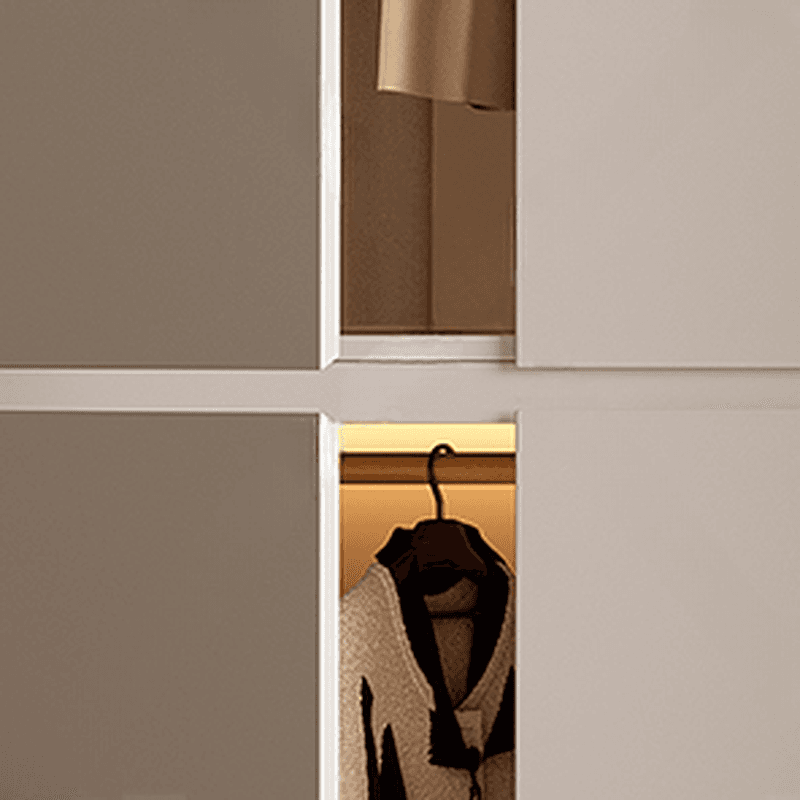Chalk Modern Natural Wood Standalone Almirah with Soft Close Drawer, Interior Shelves, and Hanging Rod thumbnail 3