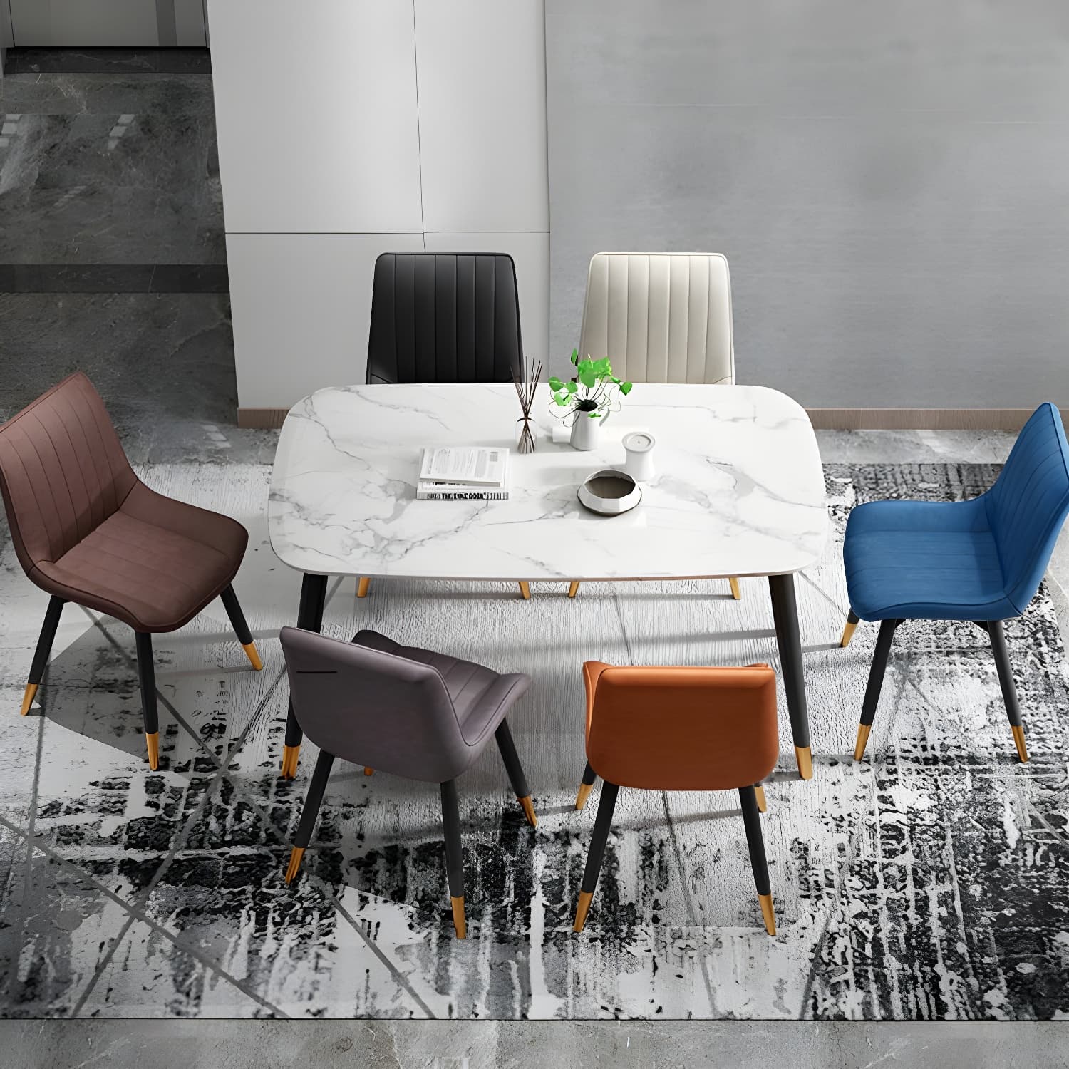 Glam Faux Leather Dining Chair Parsons Chair in Matte Finish for Home thumbnail 16