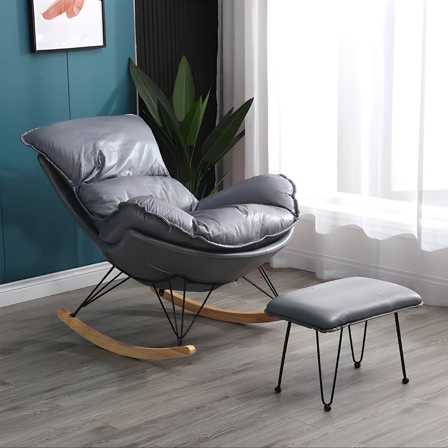 Modern Style Rocking Chair Indoor Sofa Rocking Chair for Living Room thumbnail 2