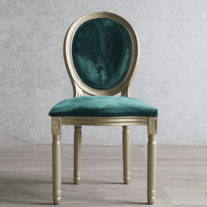 Golden Legged King Louis Back Armless Chair for Dining Room, Outlined Frame with Foot Pads, Steady and Stable thumbnail 2