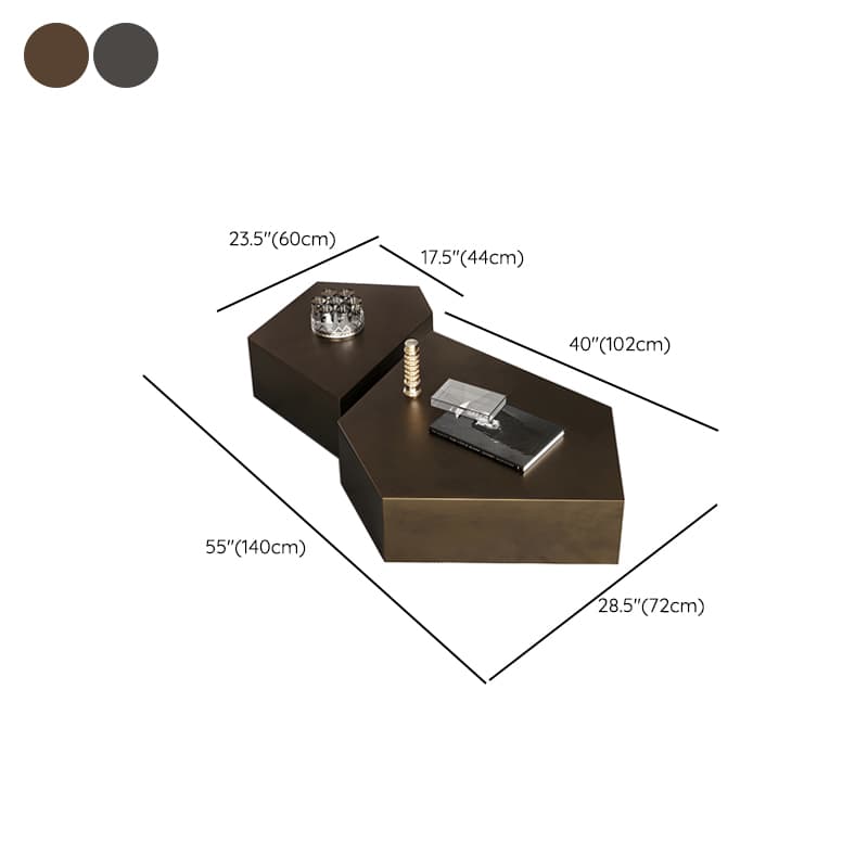Abstract Shape Base Design Stainless Steel Hussey/bronze Free Shape Coffee Table thumbnail 14
