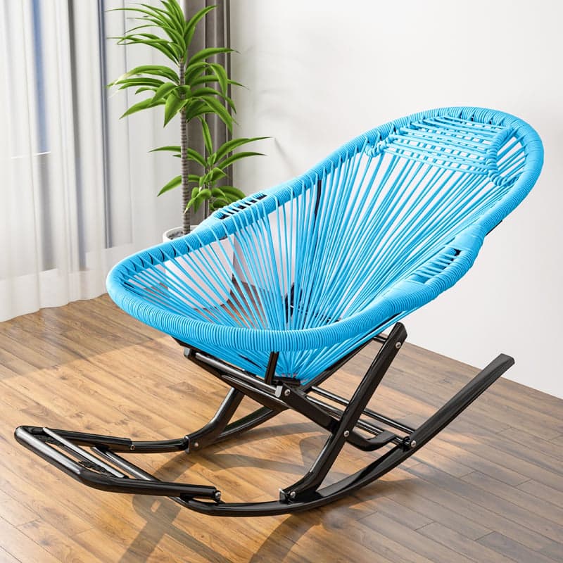 Traditional Black Metal Frame Rocking Chair with Spindle Back and High Weight Capacity thumbnail 2