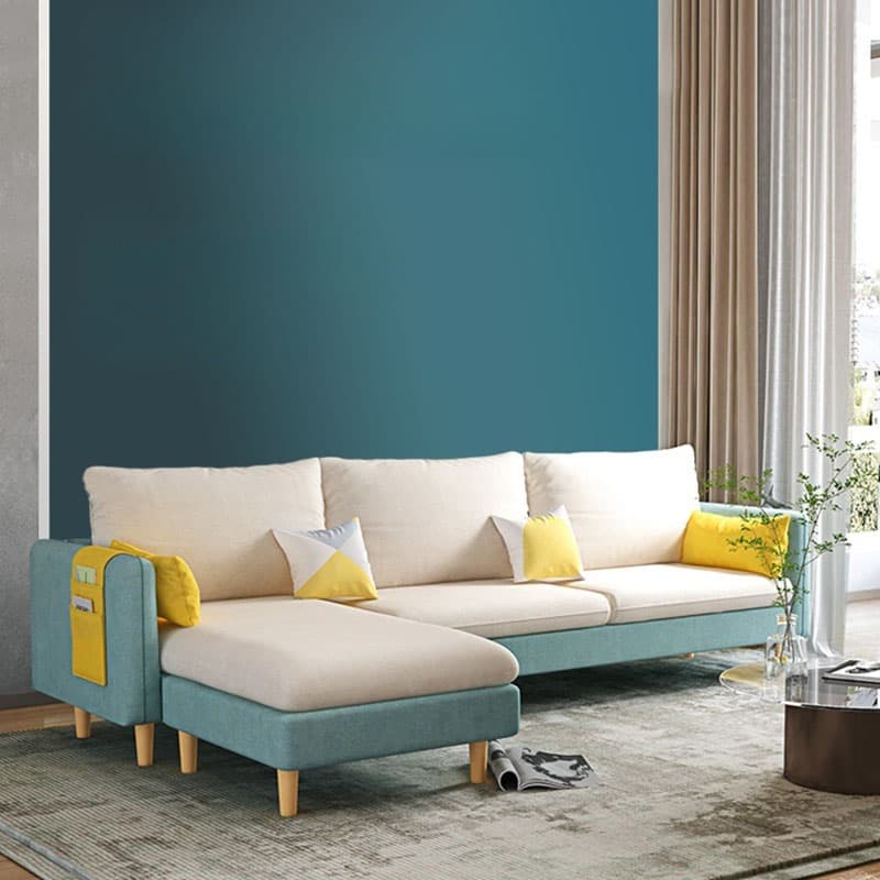 Modern Simple Style L-Shape Natural Wood Reversible Corner Sectional for Living Space thumbnail 13