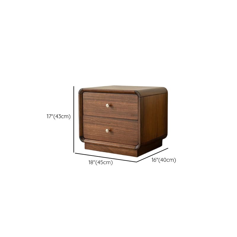 Cocoa Stylish Drawer Storage Nightstand with Walnut Countertop thumbnail 8