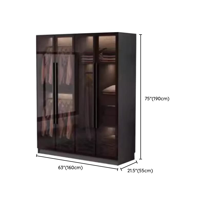Charcoal Modish Timber Self-supporting Cabinet Armoire with Soft Close Drawer and Door, Hanging Rod thumbnail 12