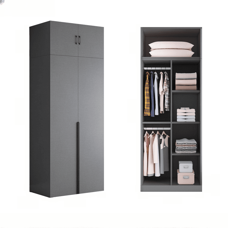 Trendy Dove Grey Wooden Wardrobe with Interior Shelves, Soft Close Door & Hanging Rod thumbnail 6