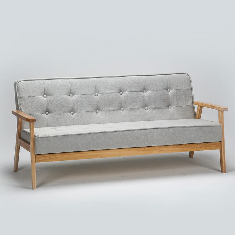 Modern Wood Frame Tufted Back Sofa with Cotton Seat Sleek and Stylish Seating thumbnail 6