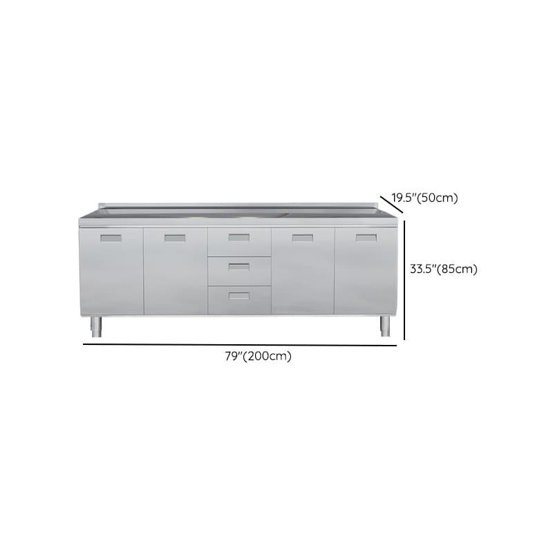 Minimalist Standard/Narrow Metal Buffet Table Kitchen Cupboards with 3 Shelves & 4 Doors/3 Doors/2 Doors thumbnail 7