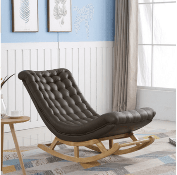 Cocoa/Azure/Olive Green Casual Rocking Chair Couch with Ottoman thumbnail 3